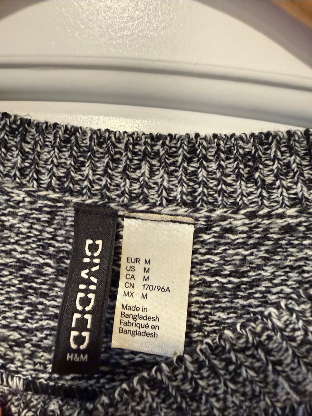 Divided Marled Black & White Crewneck Sweater - Picture 4 of 4